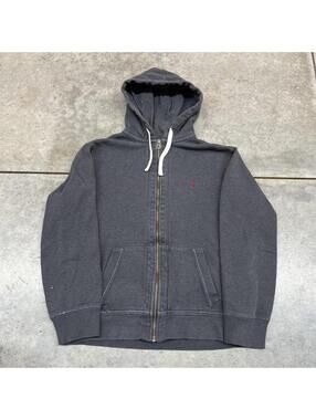 vintage polo ralph lauren dark grey zip up hoodie size large